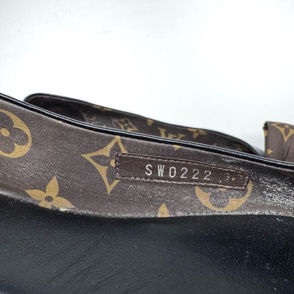 LOUIS VUITTON Popi Brown Leather Ballet Flats with Monogram Bow Size 36 US 6 - Picture 5 of 12